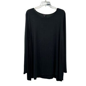 J.Jill Wearable Collection Womens Tunic Top Long Sleeve Black Size XL